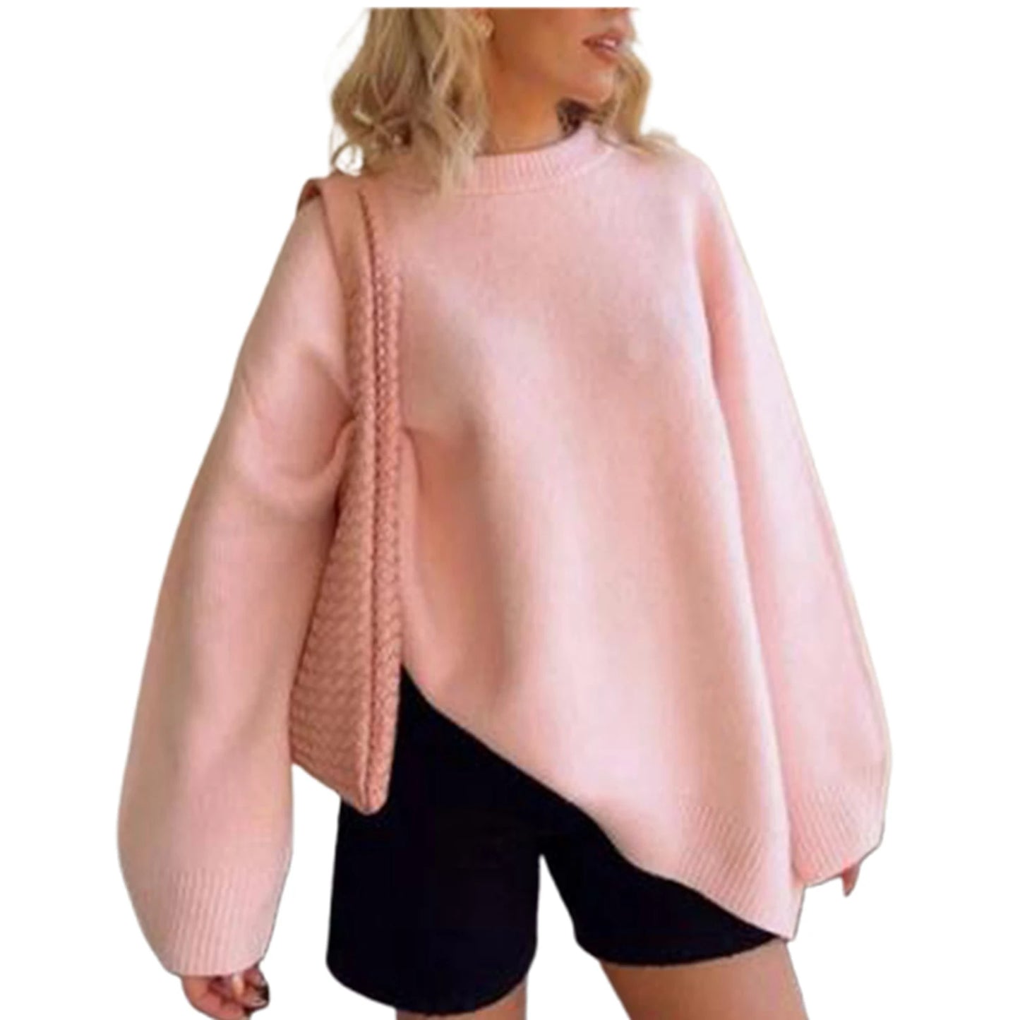 Women s Cozy Knit Pullover Sweater with Long Sleeves and O Neckline in Classic Solid Color for Casual Fall Winter Style