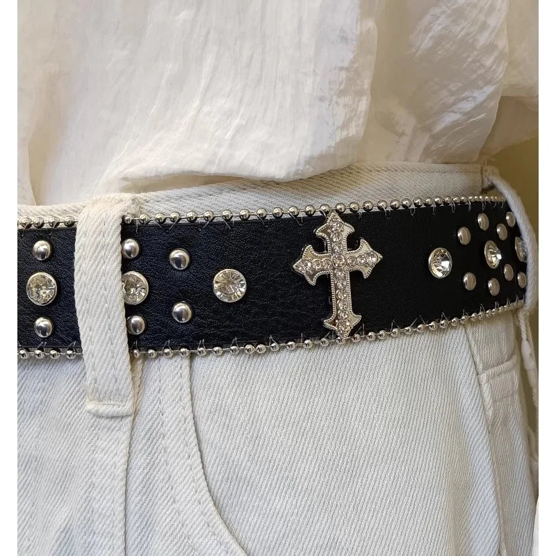 European And American Cross Belt With Diamonds, Fashionable And Versatile