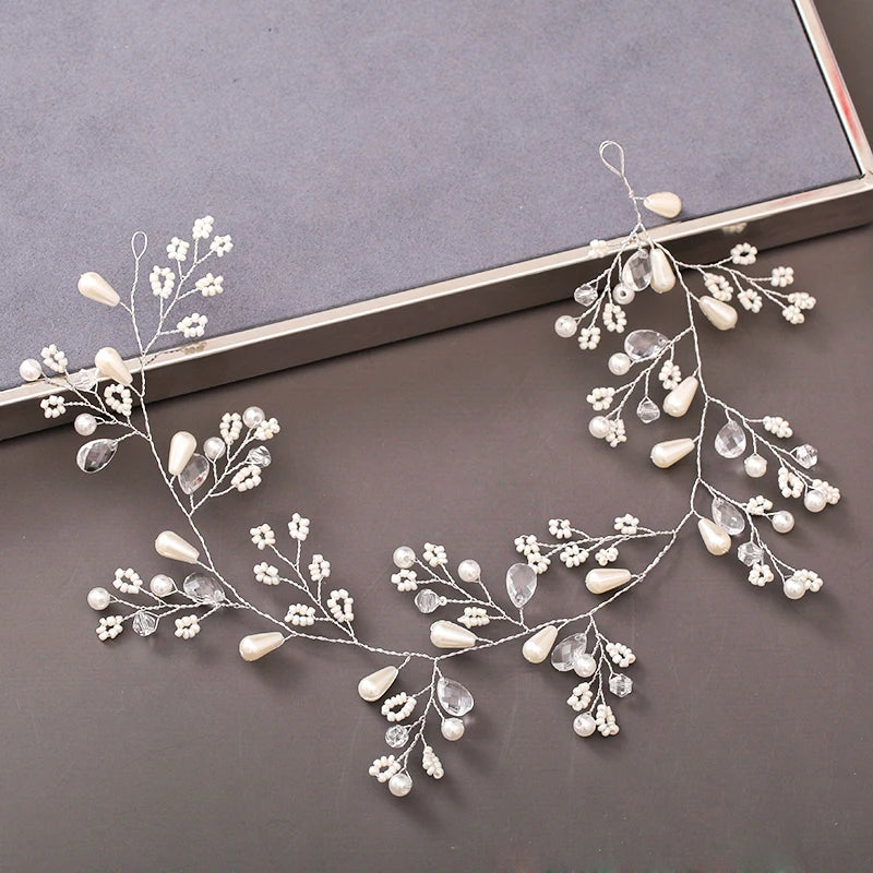 Pearl Crystal  Headband Hairband Rhinestone  Hair Accessories Jewelry Vine For Women
