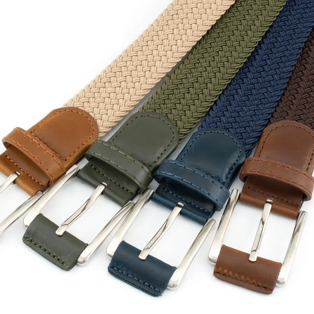 Stretch Woven Breathable Alloy Pin Buckle Belt for Men Women High Quality Casual Jeans Golf Canvas Multifunctional Outdoor Belt