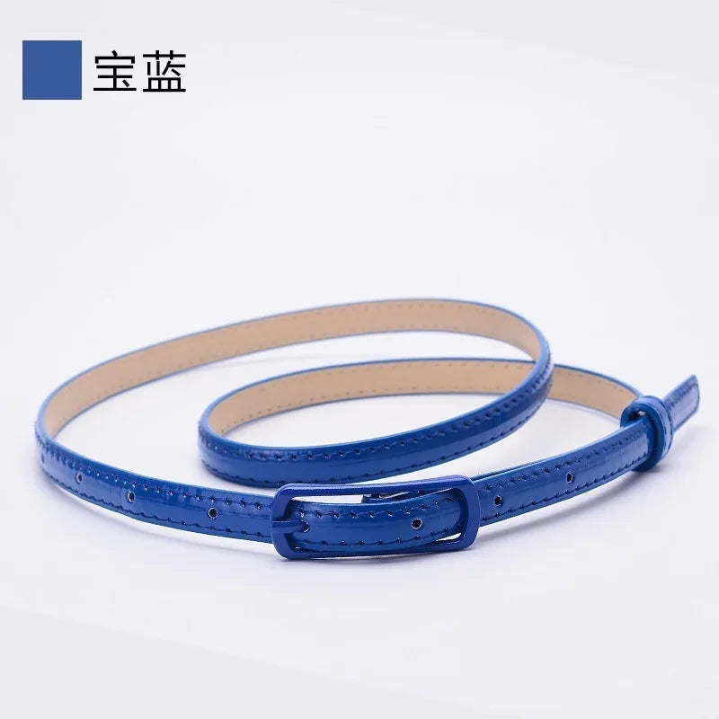 Ladies Fine Belt Word Buckle PU Belt Ladies Fashion Belt Thin Waist Skirt