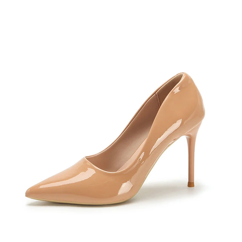High Heels Sandals  Fashion Pointed Toe Slim Heels  Patent Leather