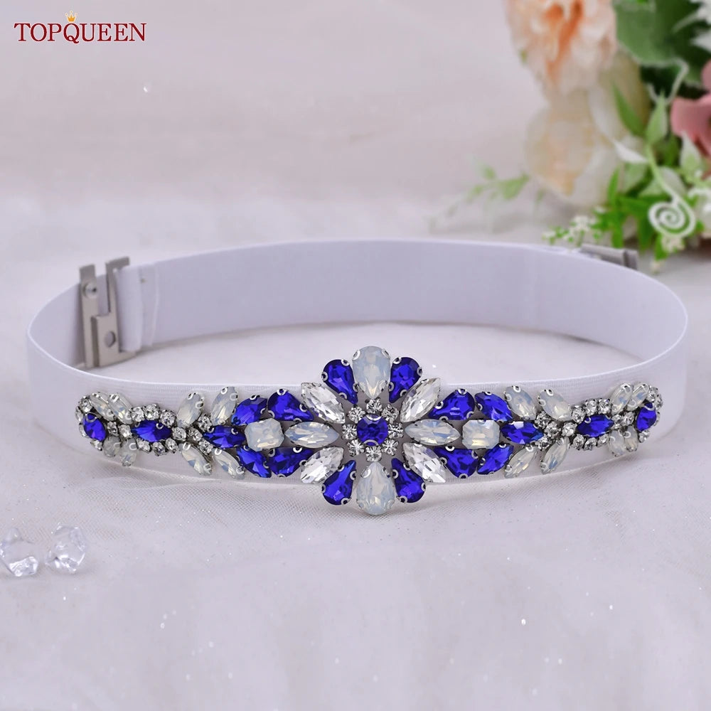 Elastic Belt Fashion Sparkly Rhinestone Stretch Waistband