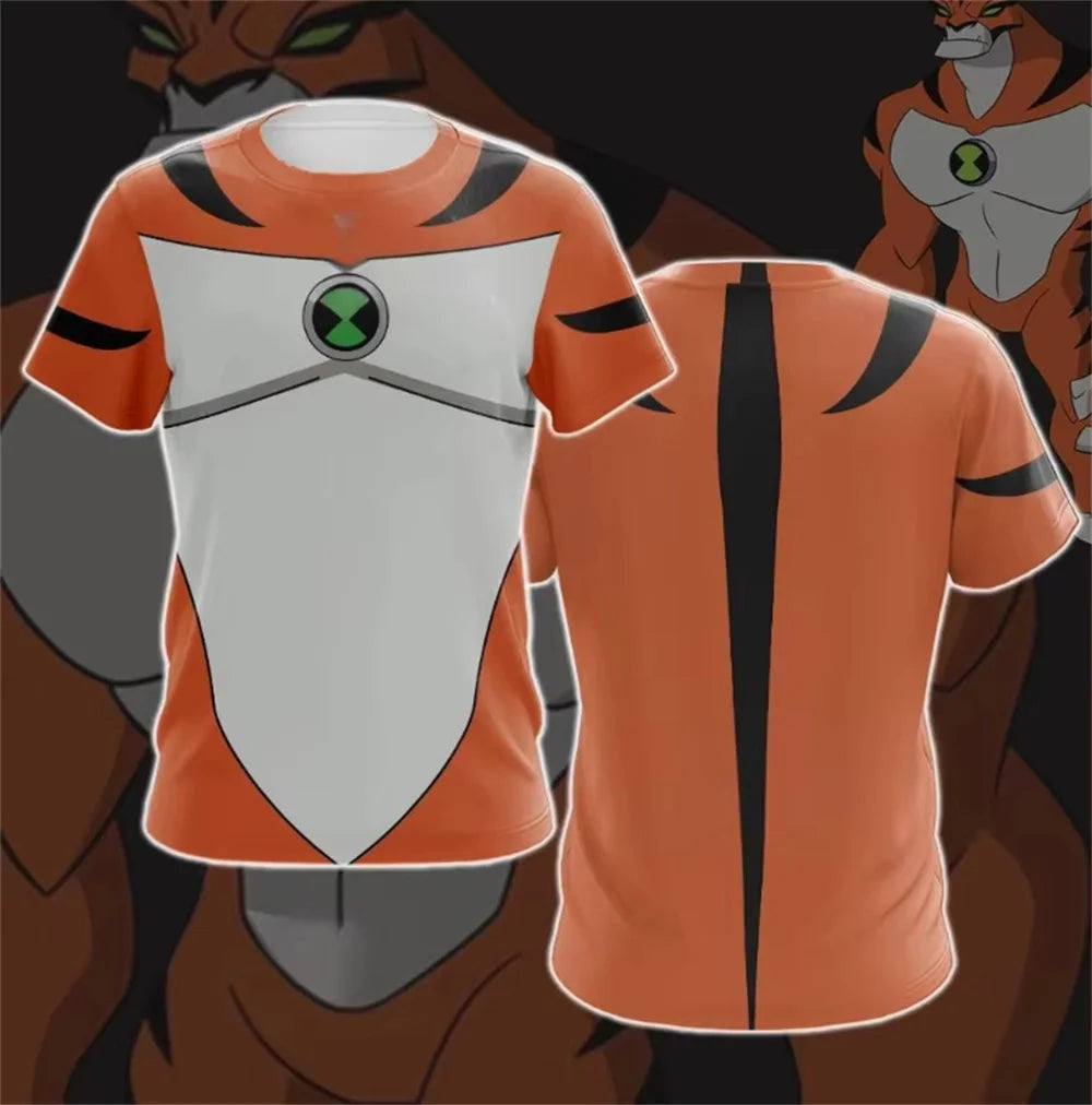 Anime Ben 10 Alien Force Tennyson Printed T-shirts for Women Men Short Sleeve Men's T Shirt Casual Sports Tops Tees