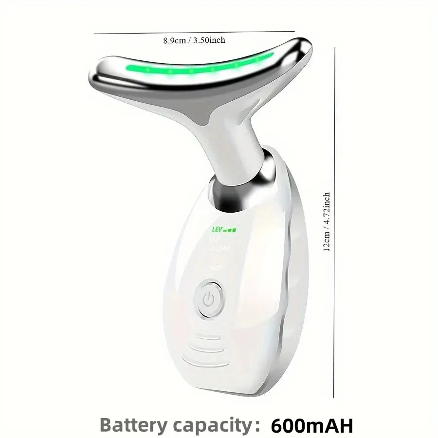 7LED Color Vibrating Neck Device neck and face skin massager, 1 piece set portable usb charging