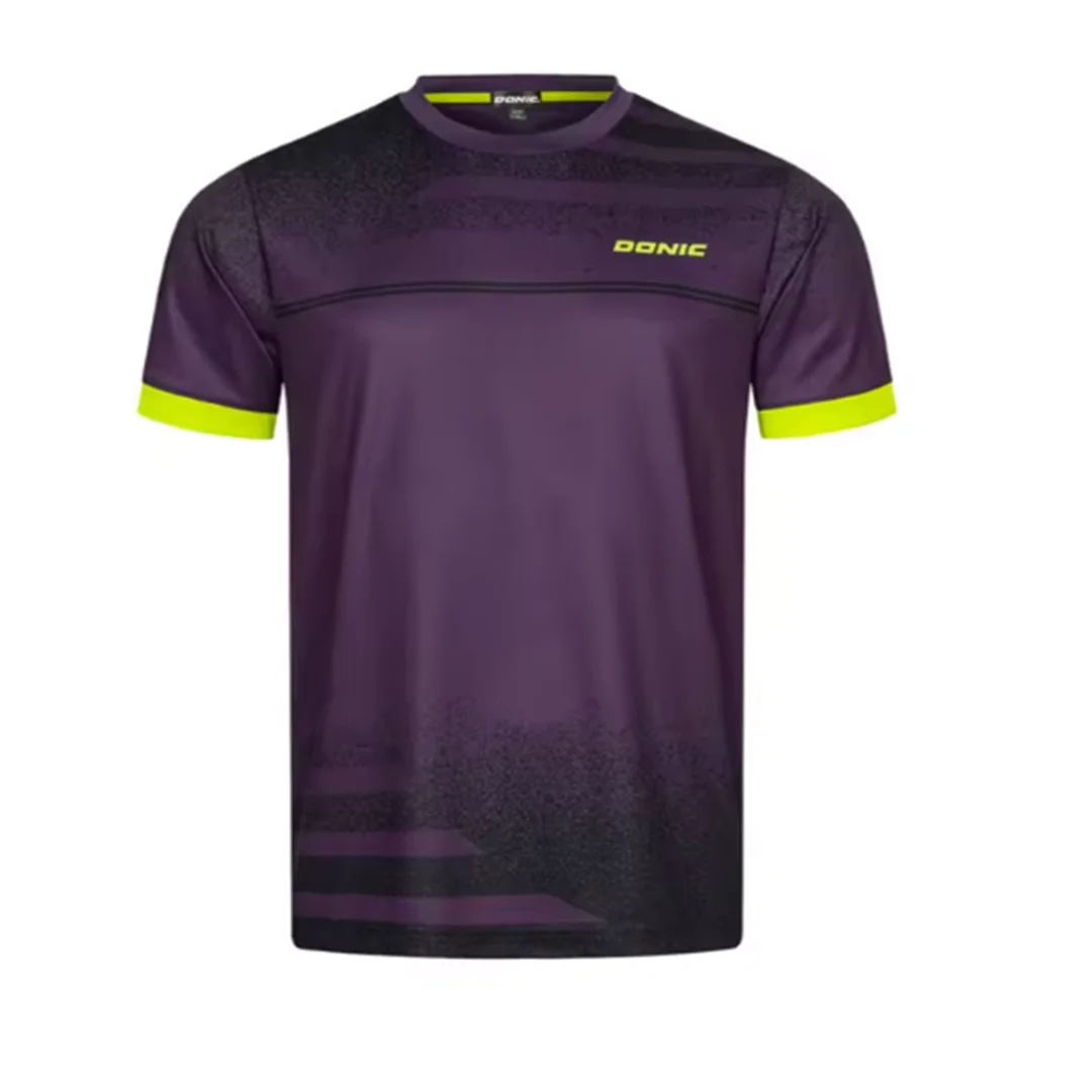 Men Table Tennis T-Shirt Undercurrent Pattern Men's Summer ventilate Badminton T-Shirt Table Tennis Short Sleeve Quick Dry Top