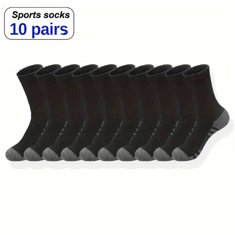 6/10/30Pairs of High-Quality Soft and Comfortable Men's Running Socks Summer Sweat Wicking and Breathable Basketball Sports Sock
