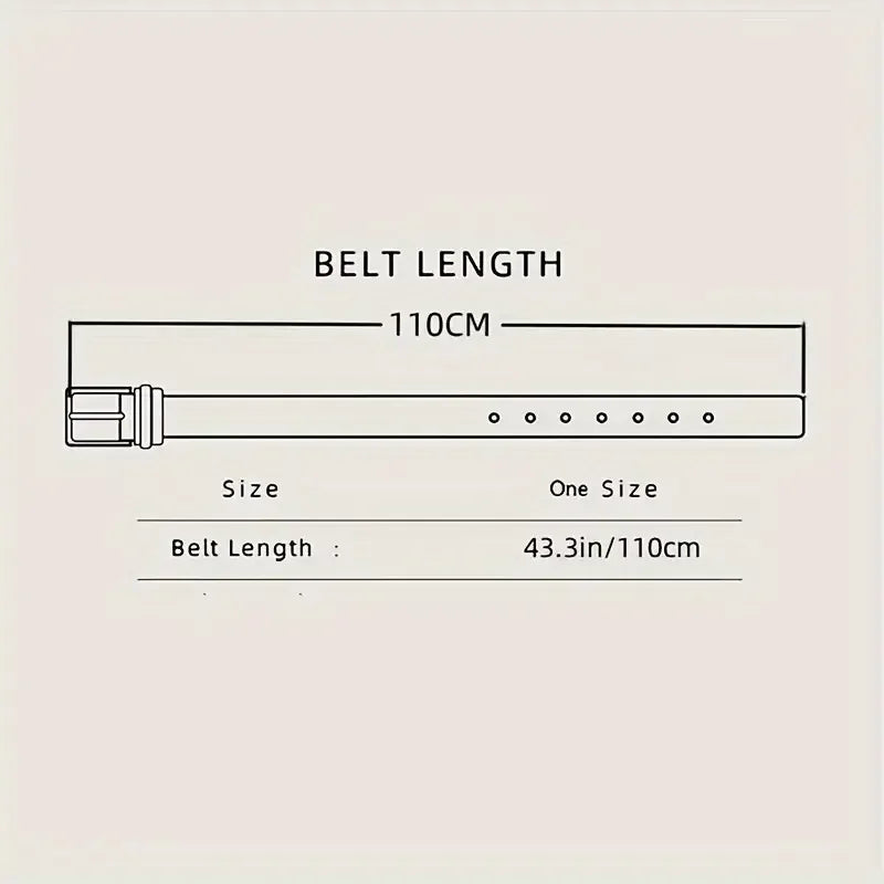 Rivet belt equipped with stainless steel square buckle, PU panel material, male and female pyramid rivet
