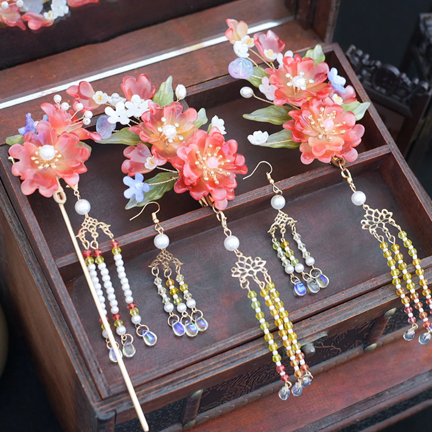 Hair Accessories & Earrings Set Hair Clip Hairpins Hair comb Bridal Headdress Retro Hair Accessories Headwear Gift Earrings