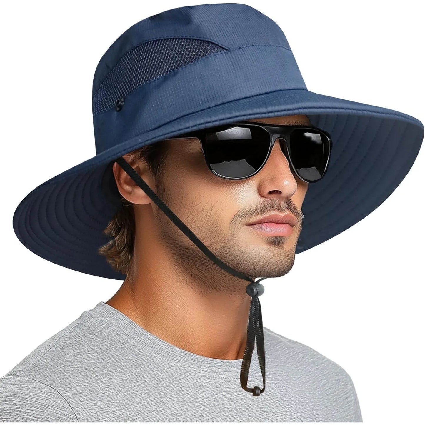 Sun Bucket Hat, male and female 3 "wide brimmed UPF 50+ bucket fishing and beach hat