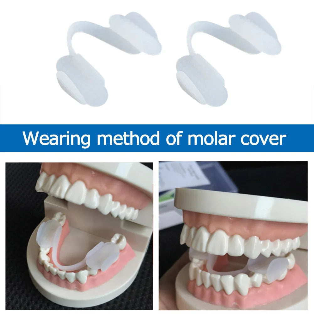 2Pcs Silicone Teeth Mat Soft Dental Mouth Guard Universal Teeth Splint Protector for Grinding Clenching Teeth at Night