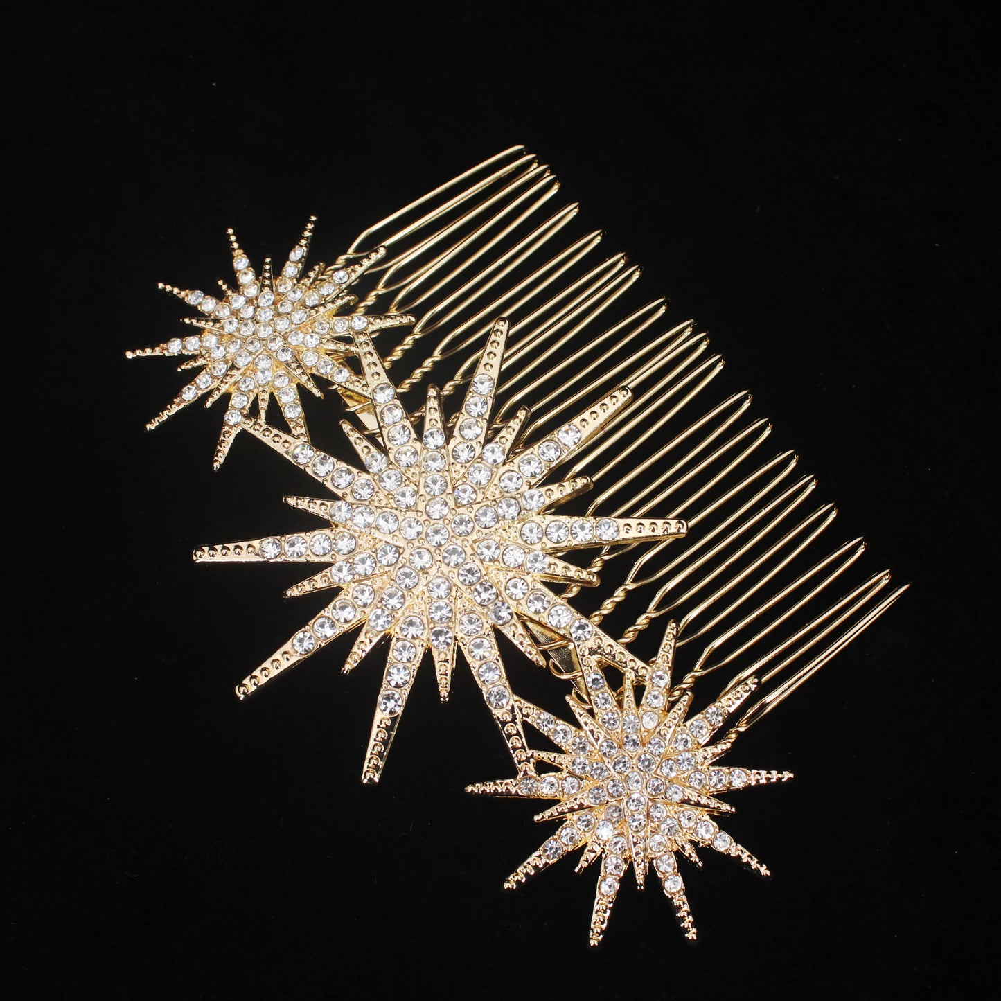 Hair Accessories Crystal Star Hair Combs Clips Jewelry for Women Rhinestone Headpiece Party