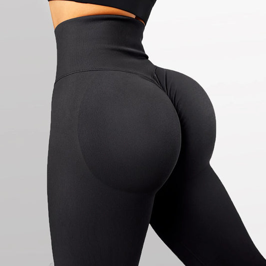 Seamless Knitted Fitness GYM Pants High Waist and Hips Tight Peach Buttocks  Yoga Pants