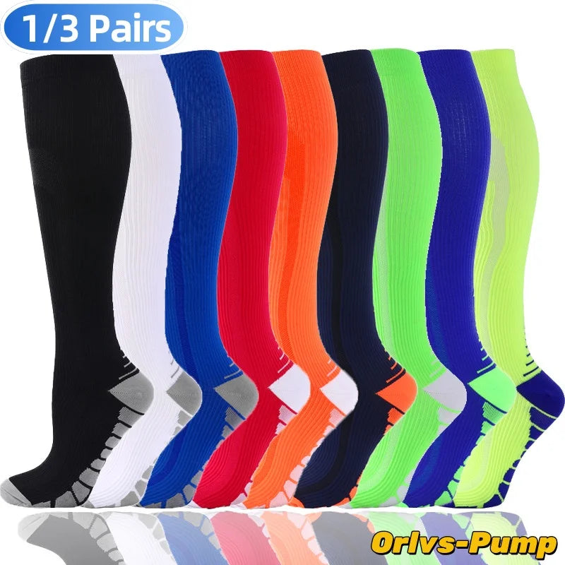 Compression Socks Knee High 20-30 Mmhg Fit Medical Edema Diabetes Varicose Veins Running Marathon Compression Sports Socks