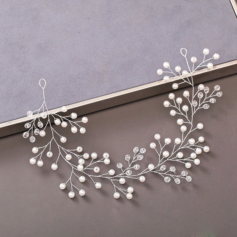 Pearl Crystal  Headband Hairband Rhinestone  Hair Accessories Jewelry Vine For Women