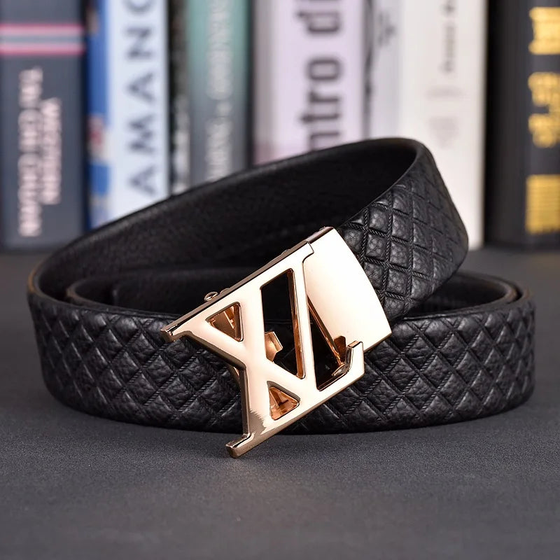 Designer fashion automatic buckle jeans high-quality material belt