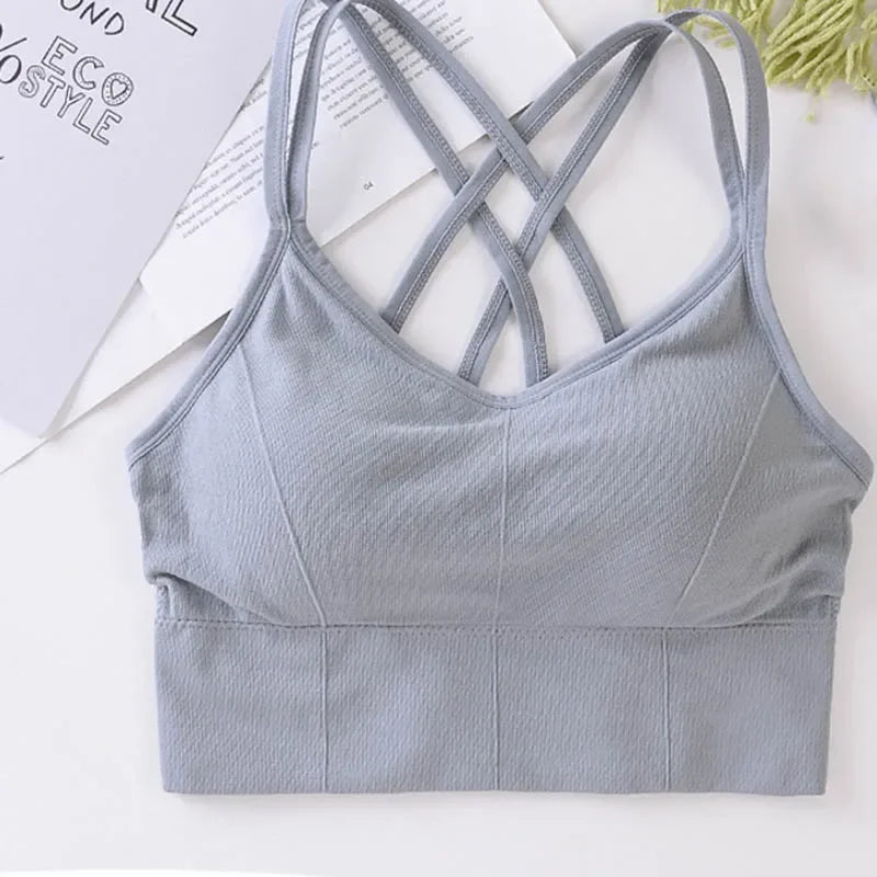 Sports Bra Fitness Top Seamless Running Yoga Gym Crop Top Push Up Sport Bra