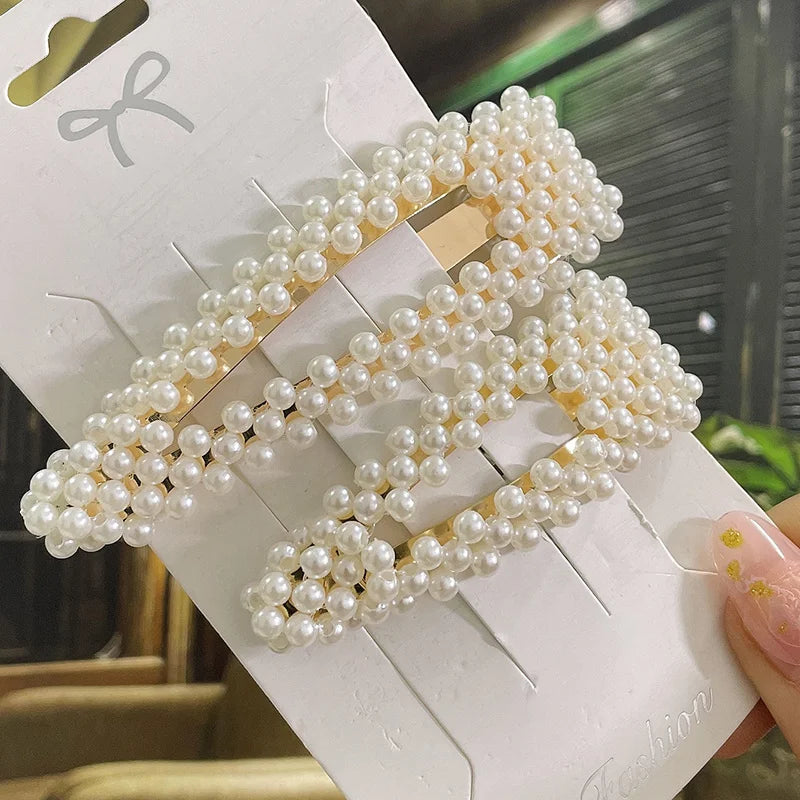 Simulated Pearl Hair Clips For Women Hairpins Geometric Hair Barrettes Fashion Hairgrip Hair Accessories