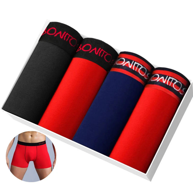 4pcs Cotton Boxers For Man Underwear Slip High Quality Men's  Underpants Boxer Shorts  Trunks