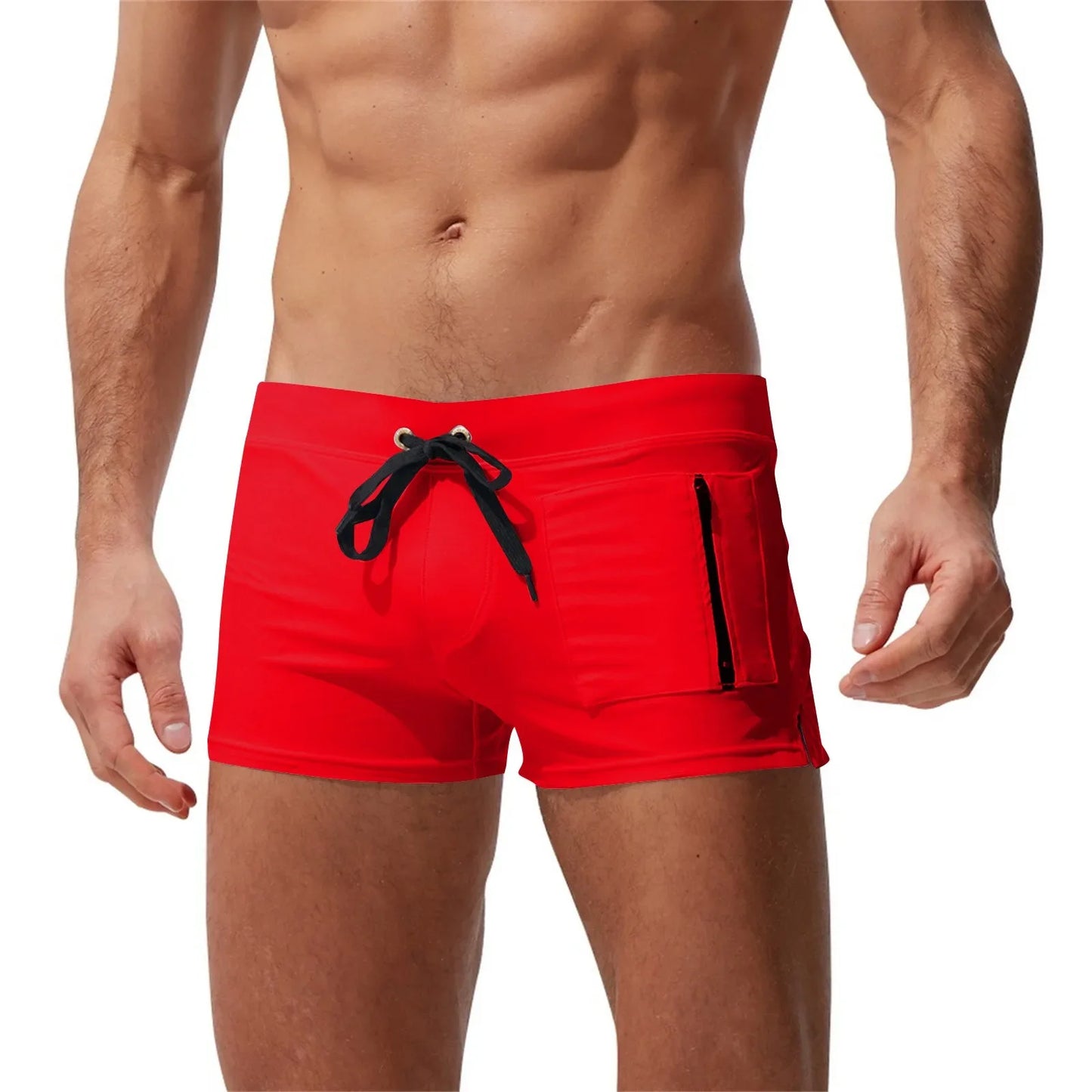 1pc Swim Shorts Men Zipper Pocket Casual Men's Shorts Fast Dry Boardshorts Joggers Men's Trunks Summer Men's, Short