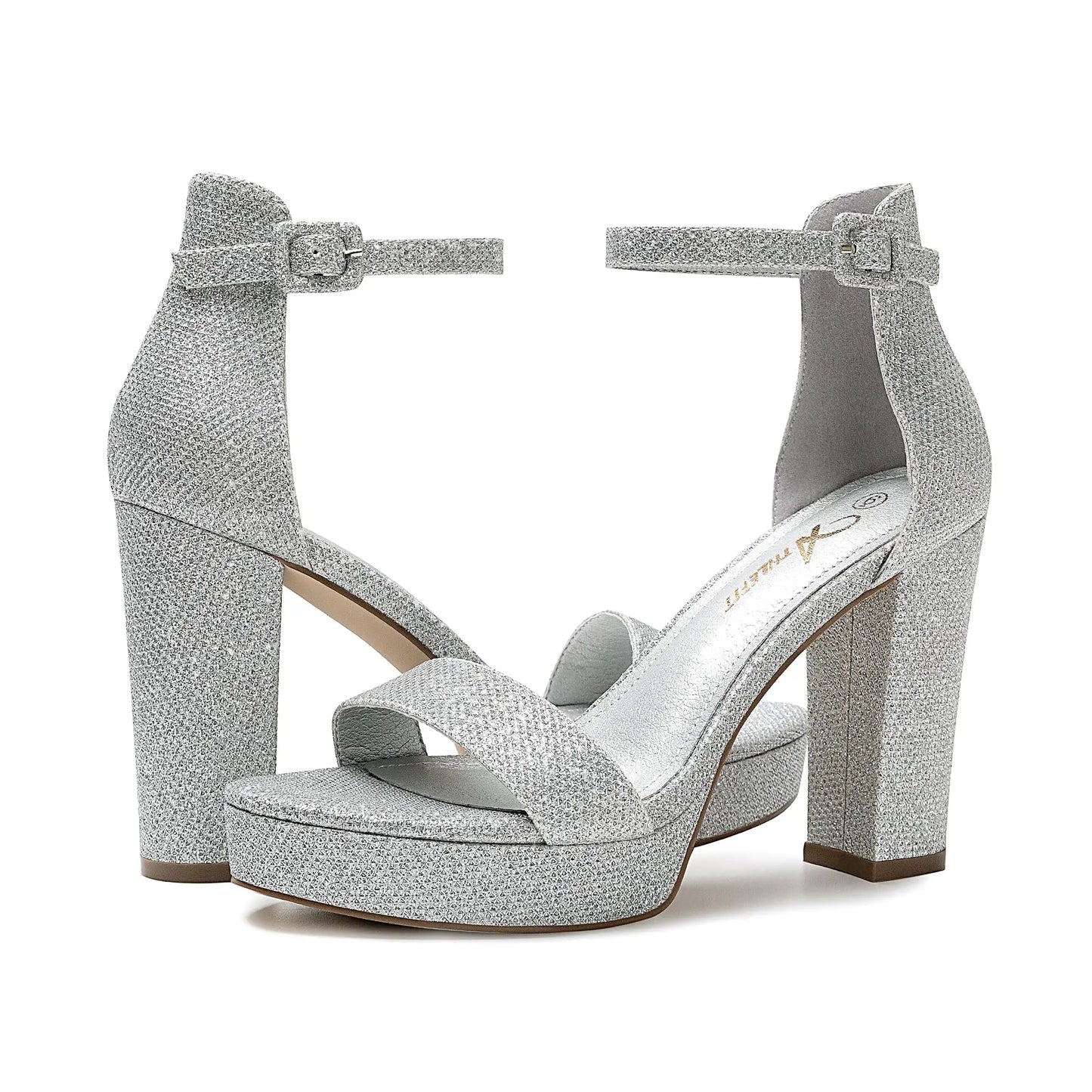 Chunky High Heels Sandals Elegant Platform Heels 4 Inches Shoes Open Toe Ankle Strap Dress Pump