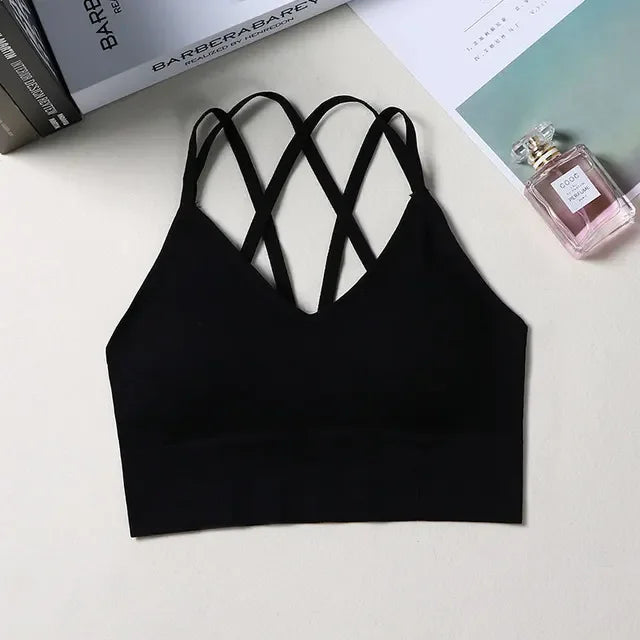 Breathable Sports Bra Anti-sweat Fitness Top Seamless Yoga Bra Shockproof Crop Top  Push up Sport Bra