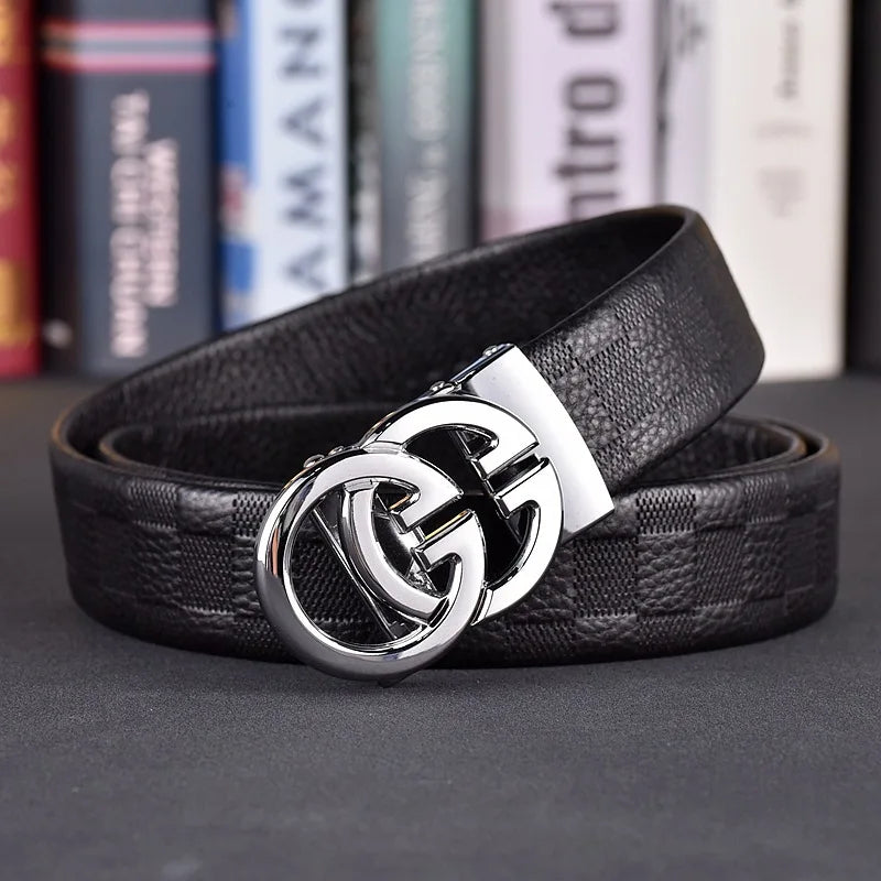 Designer fashion automatic buckle jeans high-quality material belt