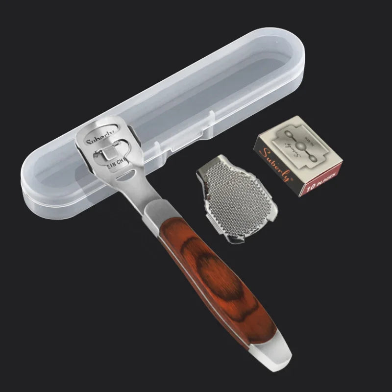 Stainless Steel Foot Shaver – Callus and Hard Skin Remover Tool, 10 Blades