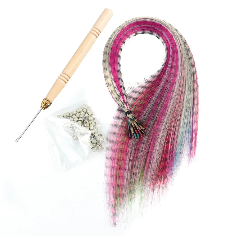 Synthetic Colored for Hair  Feather Extensions 20 30 40 50 Pieces Tip 16inch Synthetic Hairpiece Zebra Feather Hair Extensions