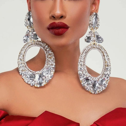 Round Exaggerated Earrings  Hanging Earrings Piercing Vintage