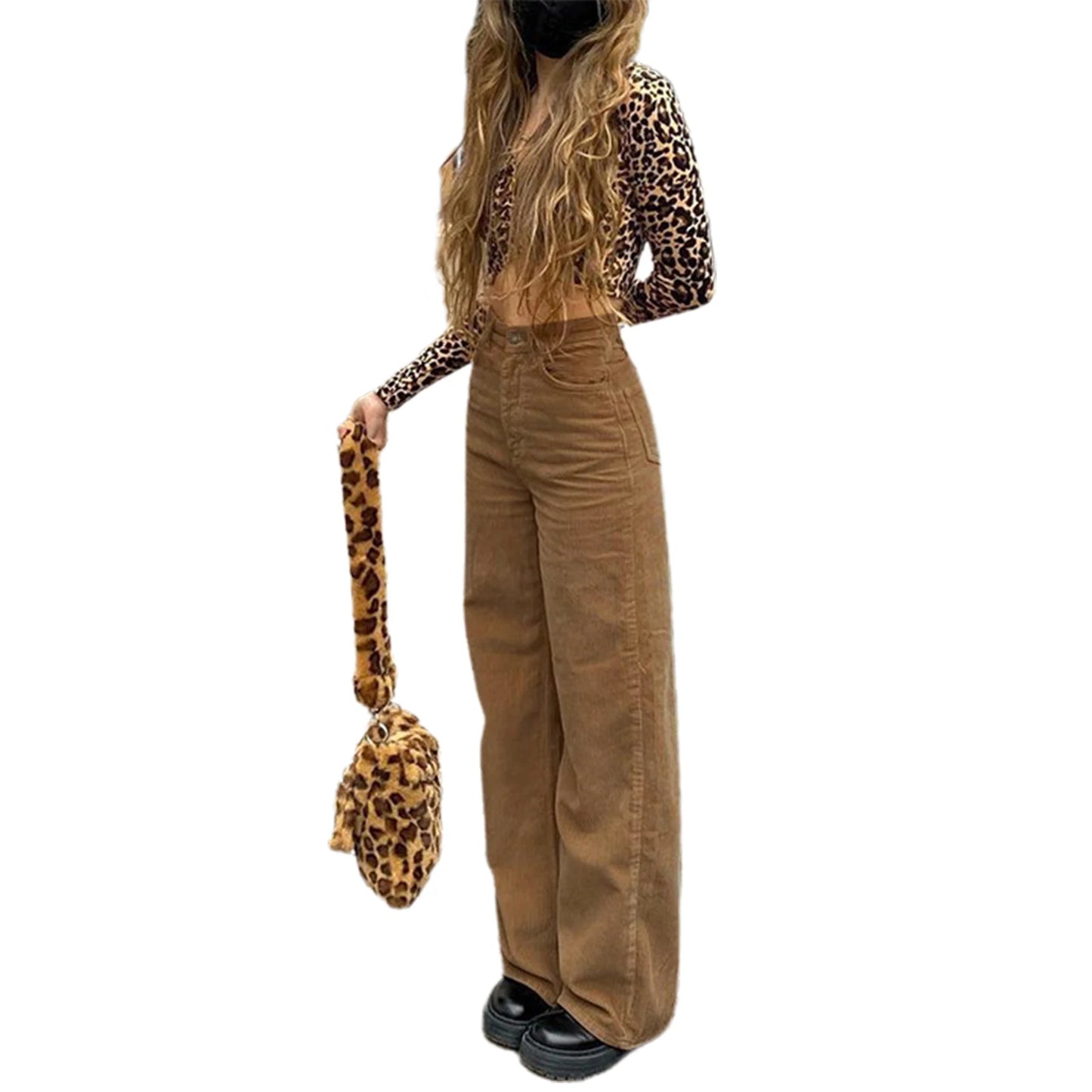 High Waist Straight-leg Pants for Women Solid Color Street Style Spring Trousers with Casual Chic Vibe