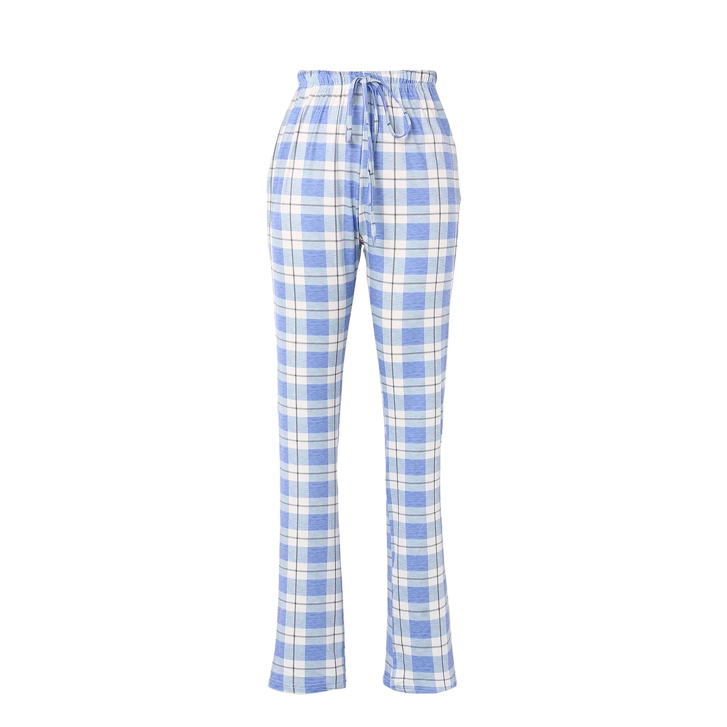 Women s Stylish High Waisted Joggers with Drawstring Waist Checkered Pattern Loose Fit Athletic Sweatpants for Yoga and Running