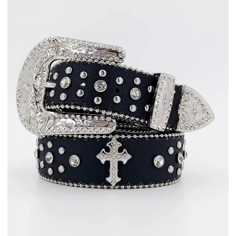 European And American Cross Belt With Diamonds, Fashionable And Versatile