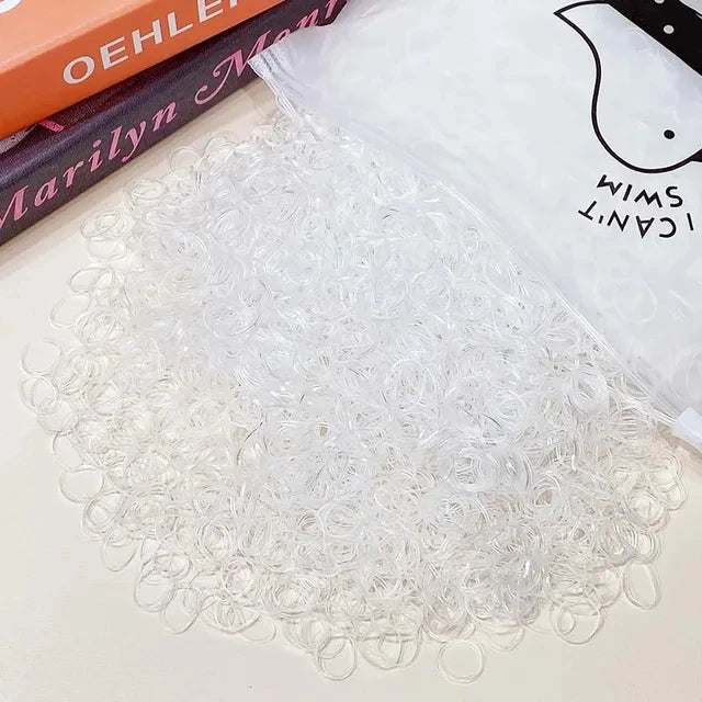 1000pcs/Pack Colorful Small Disposable Rubber Bands Gum For Ponytail Hold Scrunchie Hair Bands Fashion Hair Accessories