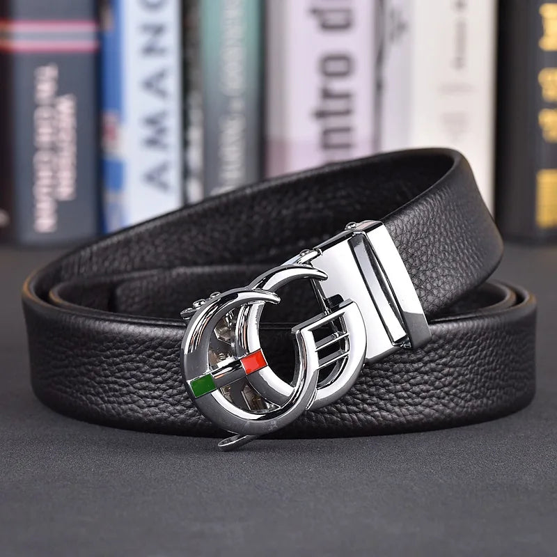 Designer fashion automatic buckle jeans high-quality material belt