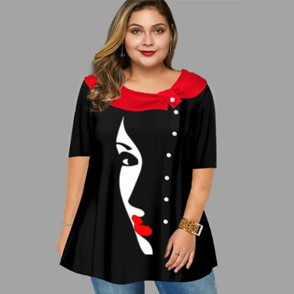 Women's T-Shirts Spring Clothing Floral Graphic O-Neck Pullovers Short Sleeve Tops Streetwear Oversized Apparel Ladies