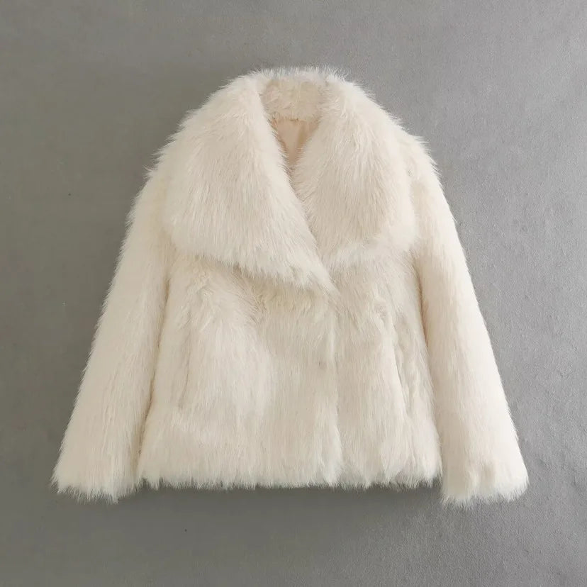 Woven Jacket For Women Loose Stand Collar Long Sleeve Coat
