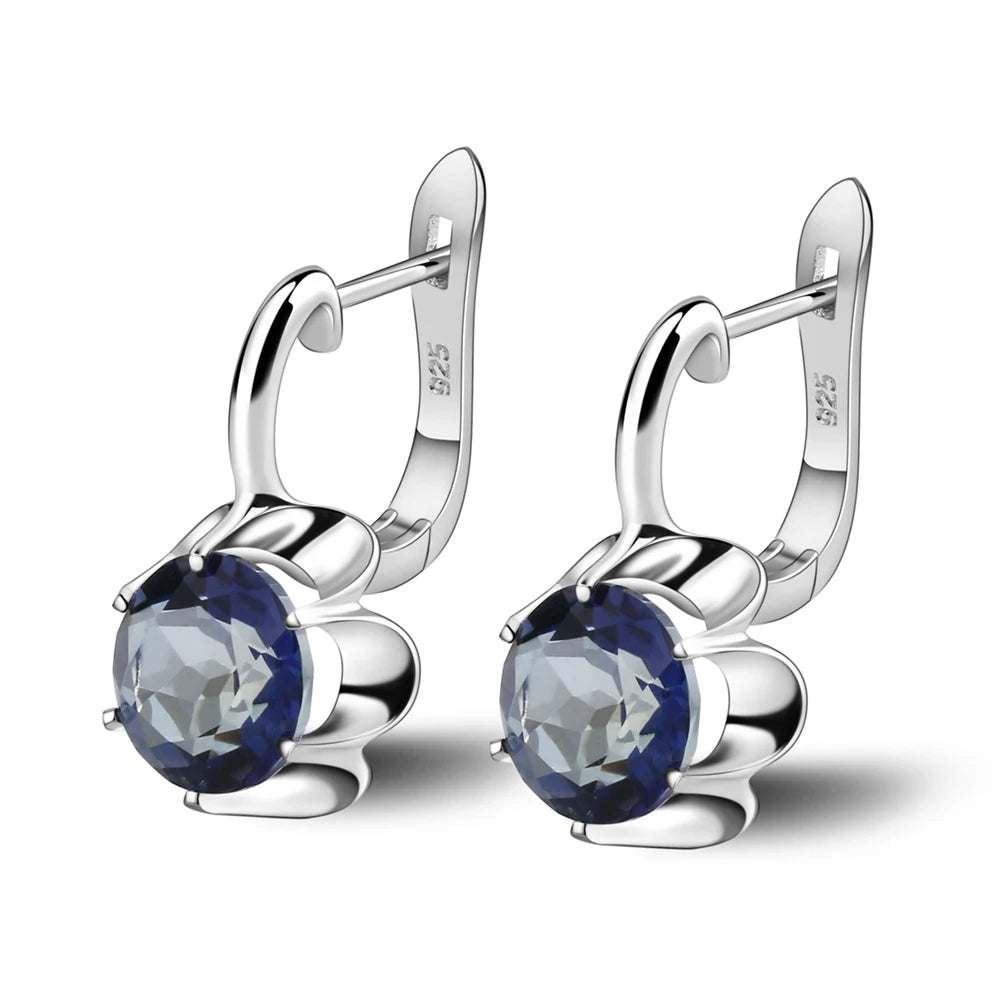 Pure 925 Sterling Silver Fine Jewelry Oval 5.47Ct Natural Green Amethyst Birthstone Stud Earrings For Women