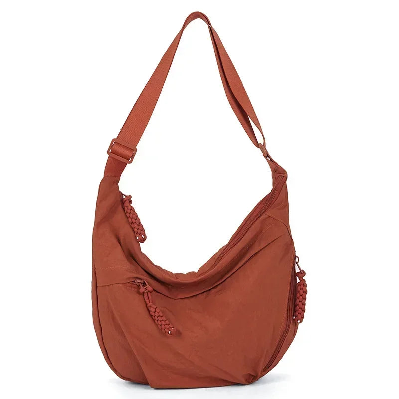 Trendy Women's Soft Cloth Shoulder Bag Solid Color Casual Style Big Handbags Crossbody Bags for Women Shoulder Hobos Bag