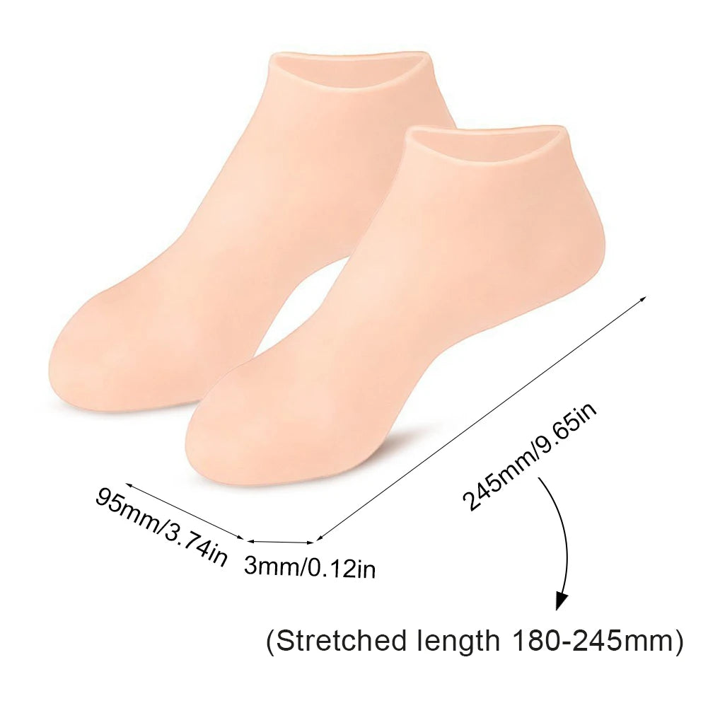 1-5 Pair Silicone Moisturizing Foot Socks for Dry Cracked Feet