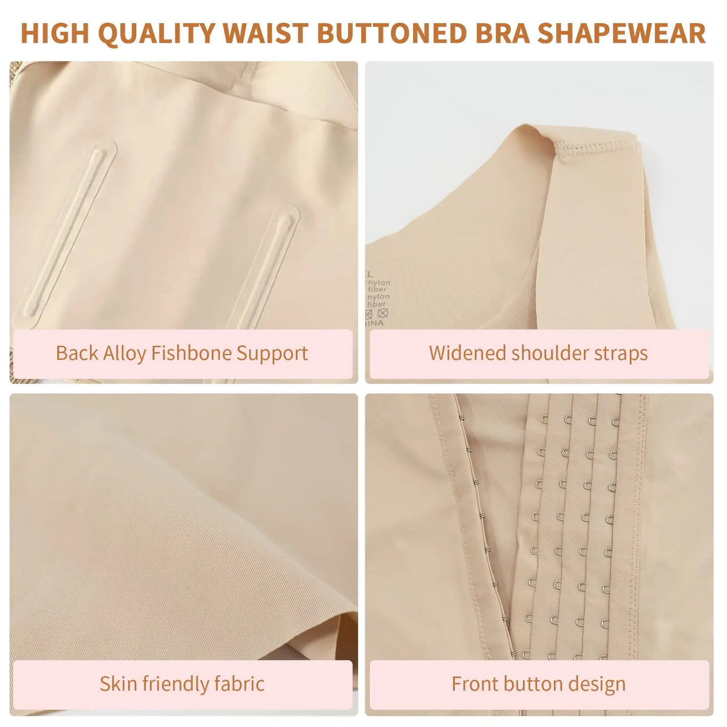 Women's 3 In 1 Waist Button Bra Styling  Posture Corrector Weight Loss Cross Back Underwear Belly