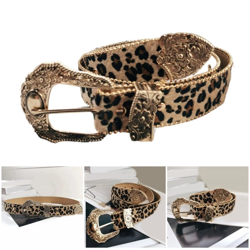 Subculture Belt Leopard Print Jeans, shorts