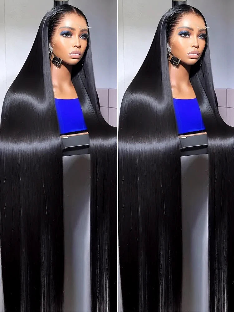 220% HD 13x6 Silky Bone Straight 40 Inches Lace Front Human Hair Wigs 13x4 Lace Frontal Remy Wig 5x5 Glueless Ready To Wear Wig