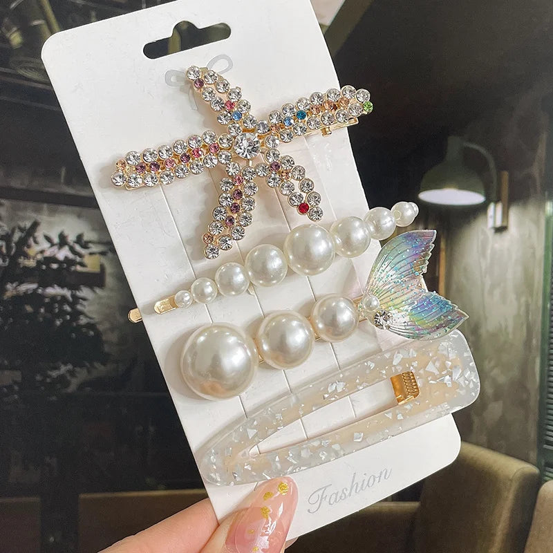 Simulated Pearl Hair Clips For Women Hairpins Geometric Hair Barrettes Fashion Hairgrip Hair Accessories