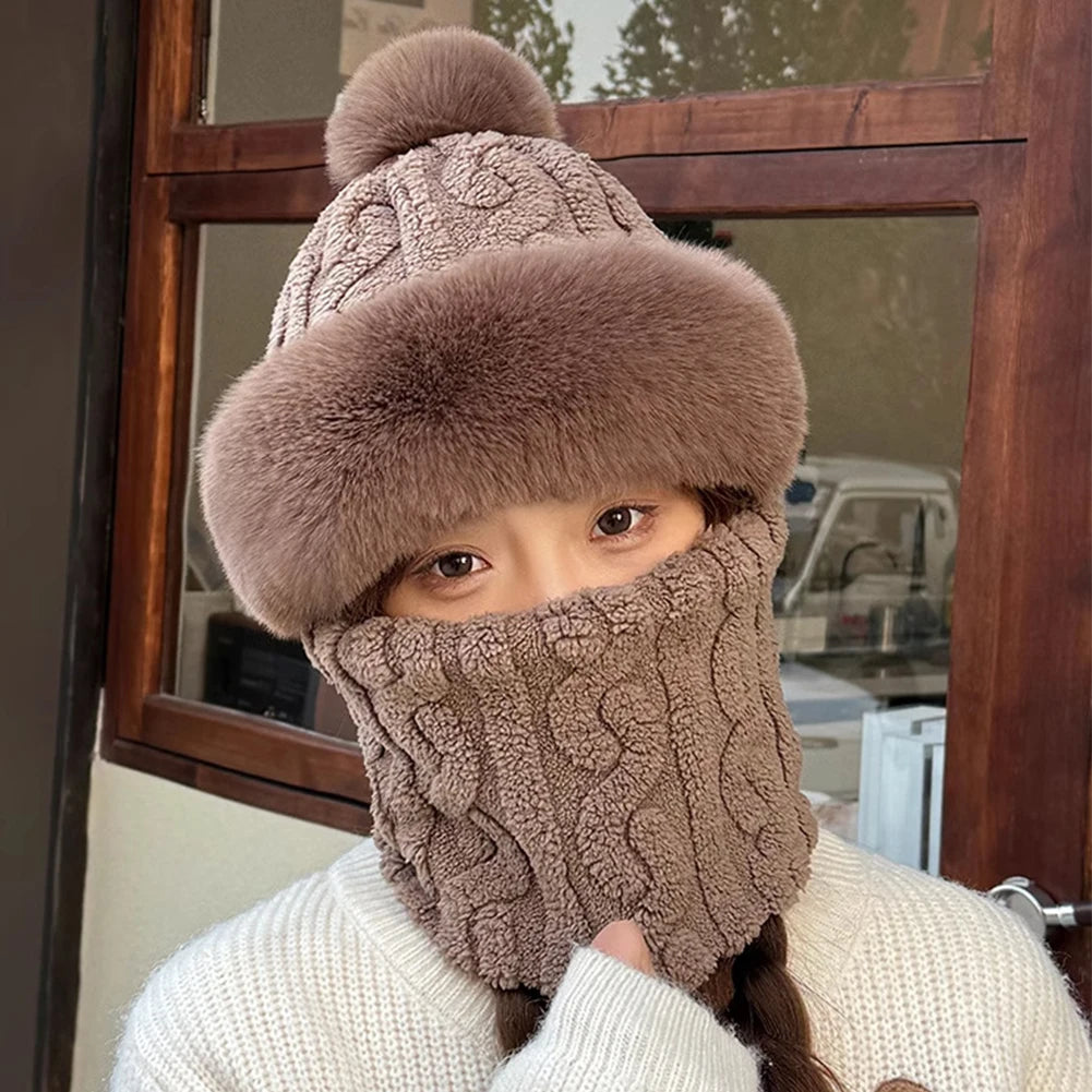 Heated Neck Warmer Cap USB Half Finger Gloves And USB Electric Plush Beanie Hat Scarf  Ear Protection Windproof Warmer Scarf Hat