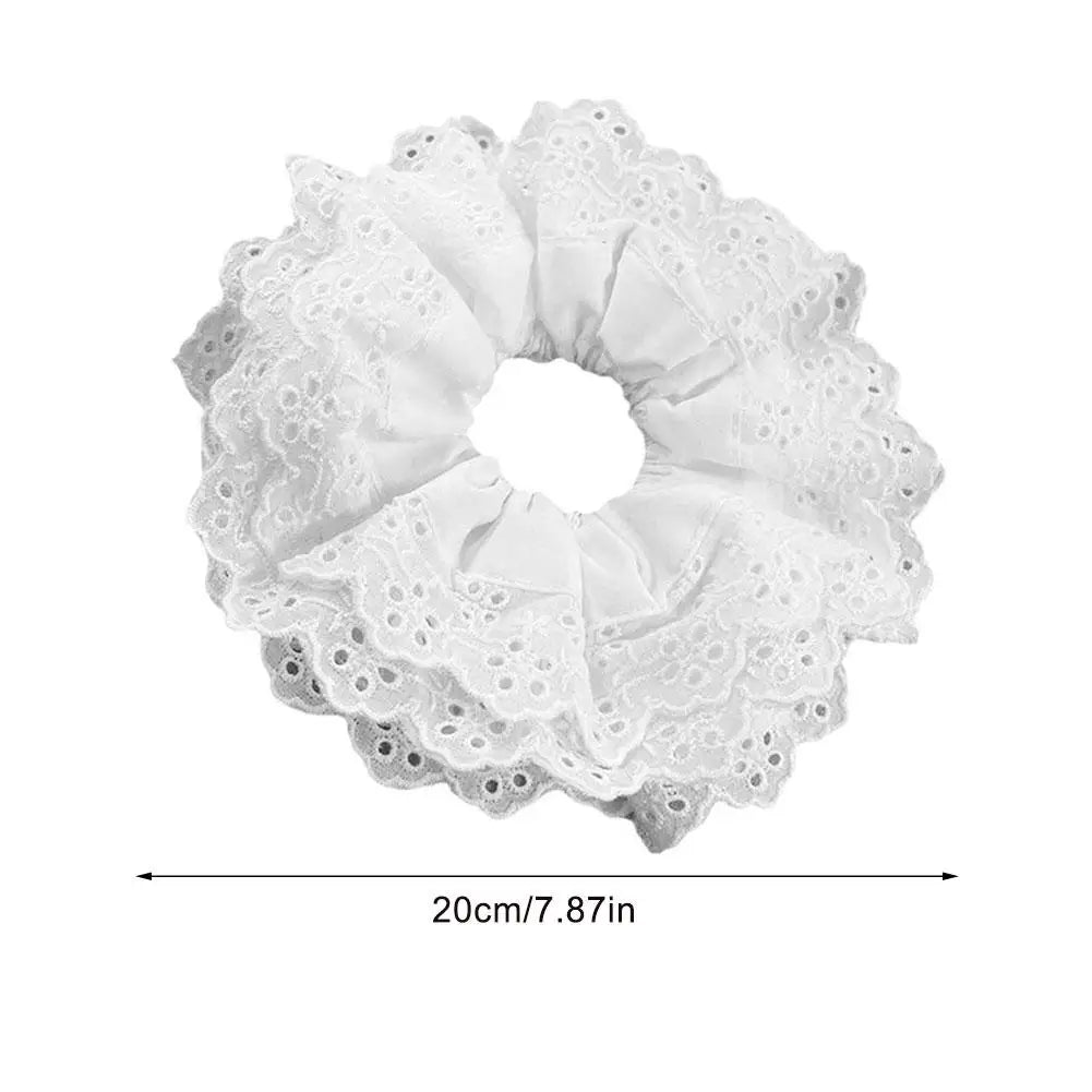 Big Flower Scrunchies for Women Elastic Hair Bands Ponytail Holders Tie Solid Color Hair Hoop Scrunchy Girl Hair Ring