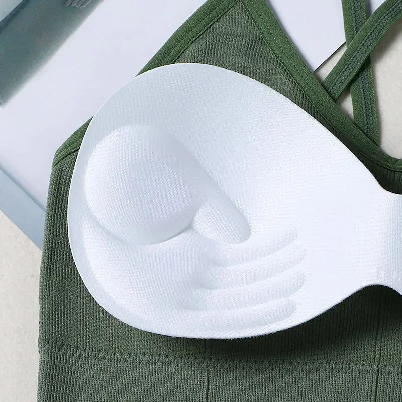 Breathable Sports Bra Anti-sweat Fitness Top Seamless Yoga Bra Shockproof Crop Top  Push up Sport Bra