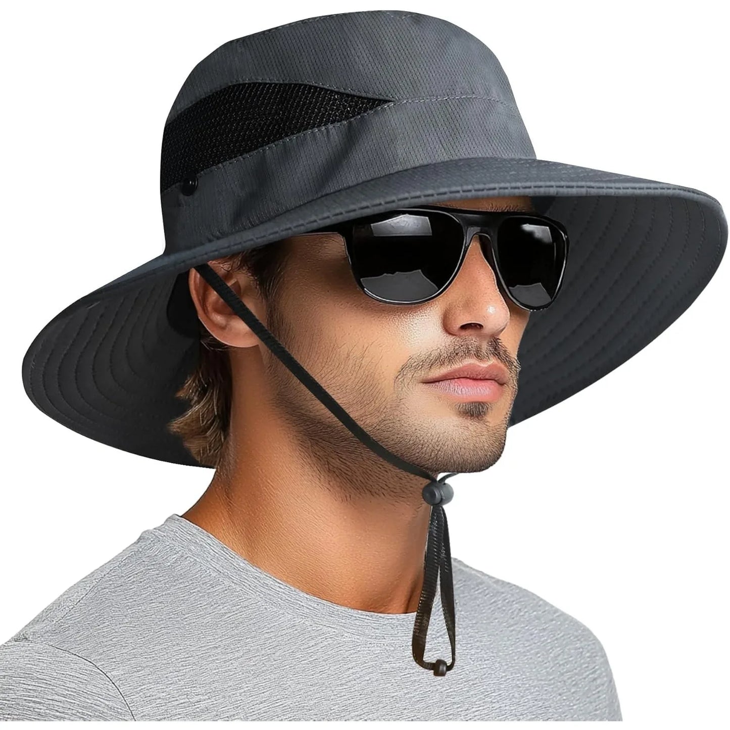 Sun Bucket Hat, male and female 3 "wide brimmed UPF 50+ bucket fishing and beach hat