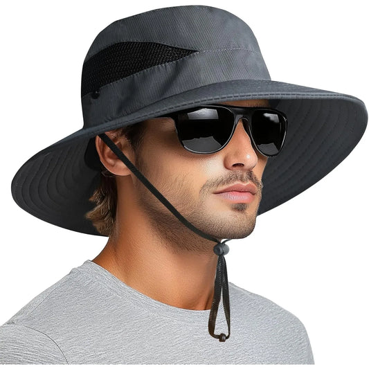 Sun Bucket Hat, male and female 3 "wide brimmed UPF 50+ bucket fishing and beach hat
