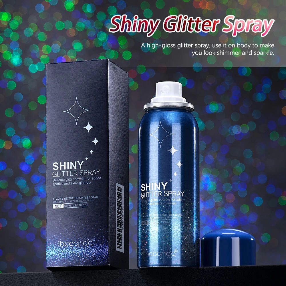 Hair, Body Glitter Spray Long Lasting  Starry Highlighter Glitter Spray Shimmery Face